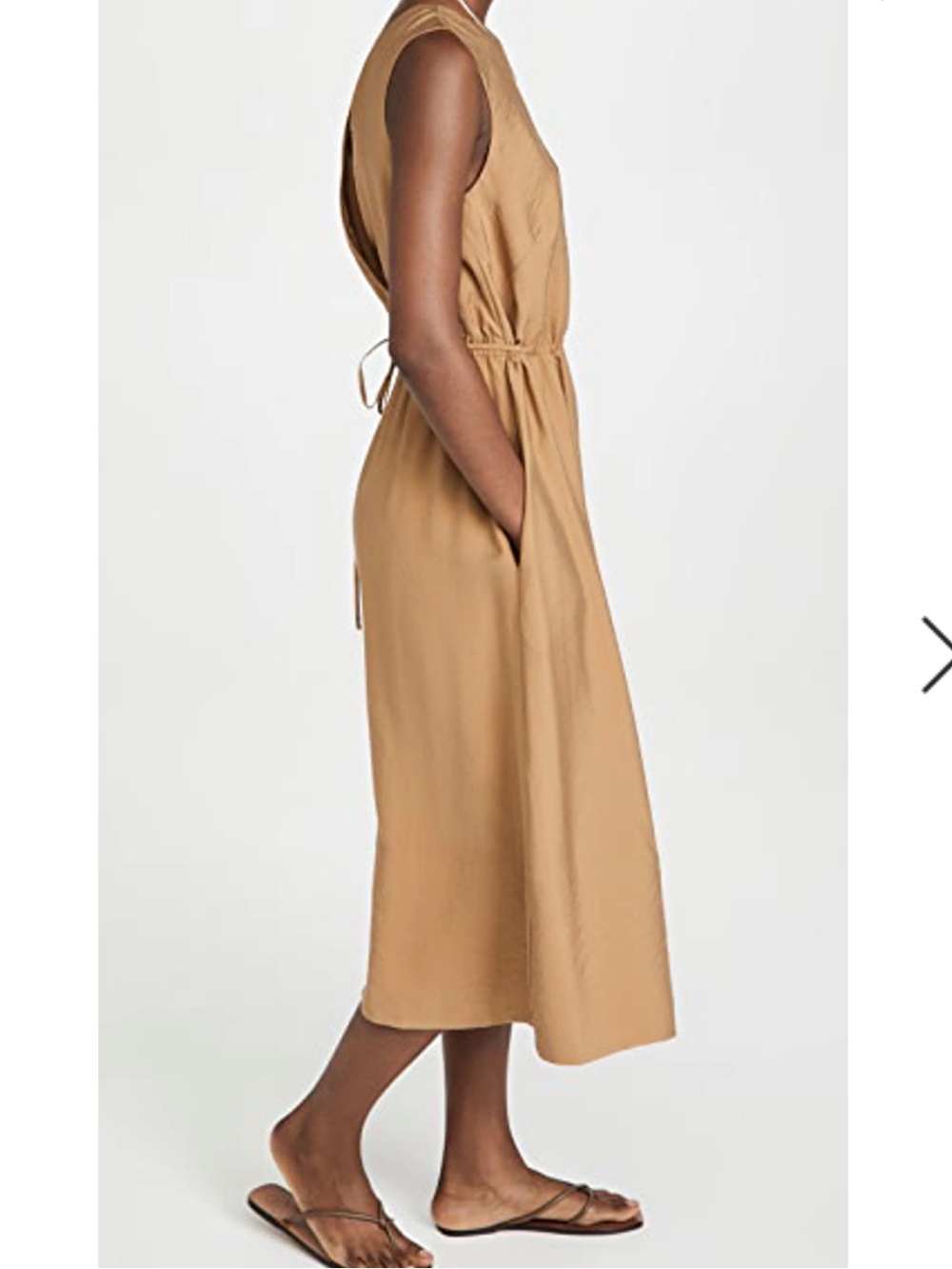 VINCE Cross-back Sleeveless Midi dress Caramel Brown M Size Medium New With Tags - Picture 13 of 16